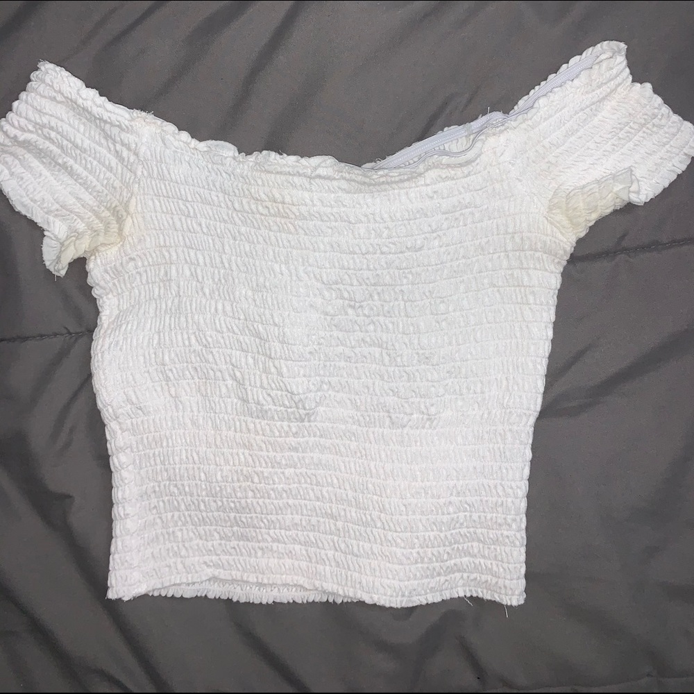 White off the shoulder shirt